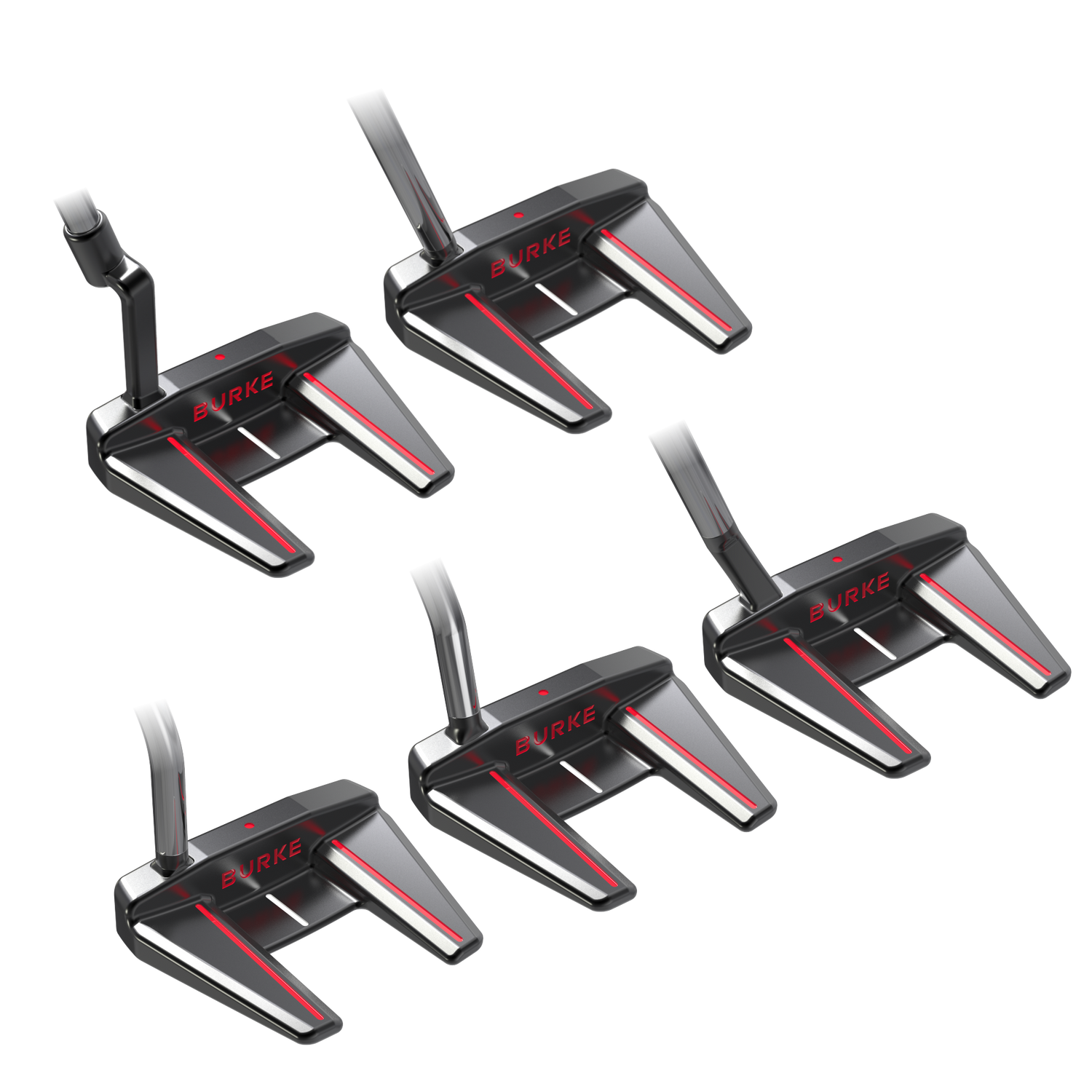The Burke Gecko series offers necks in three lengths—33", 34", and 35"—allowing you to choose the perfect fit for your putting style.