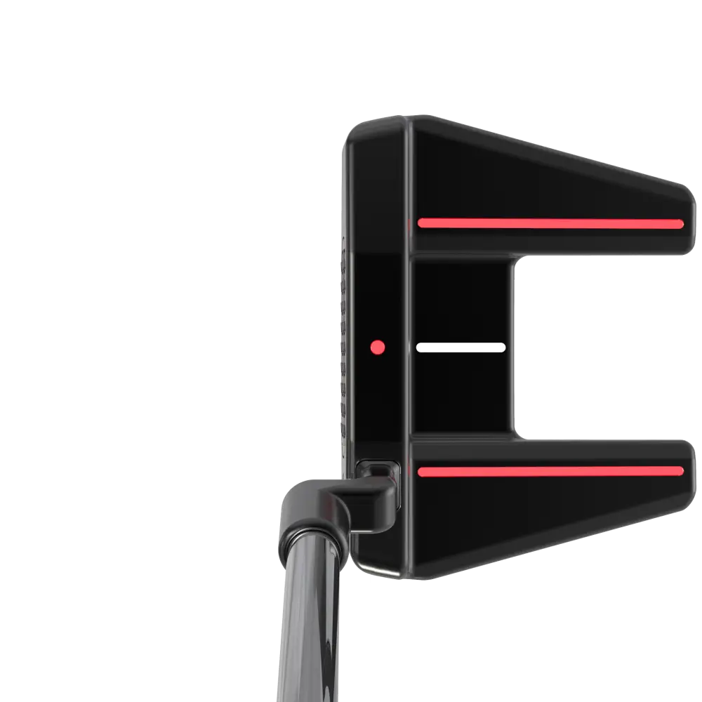 The Burke putter features 100% CNC milled perpendicular sights and an alignment dot, ensuring easy eye alignment over the ball for precise and square positioning.