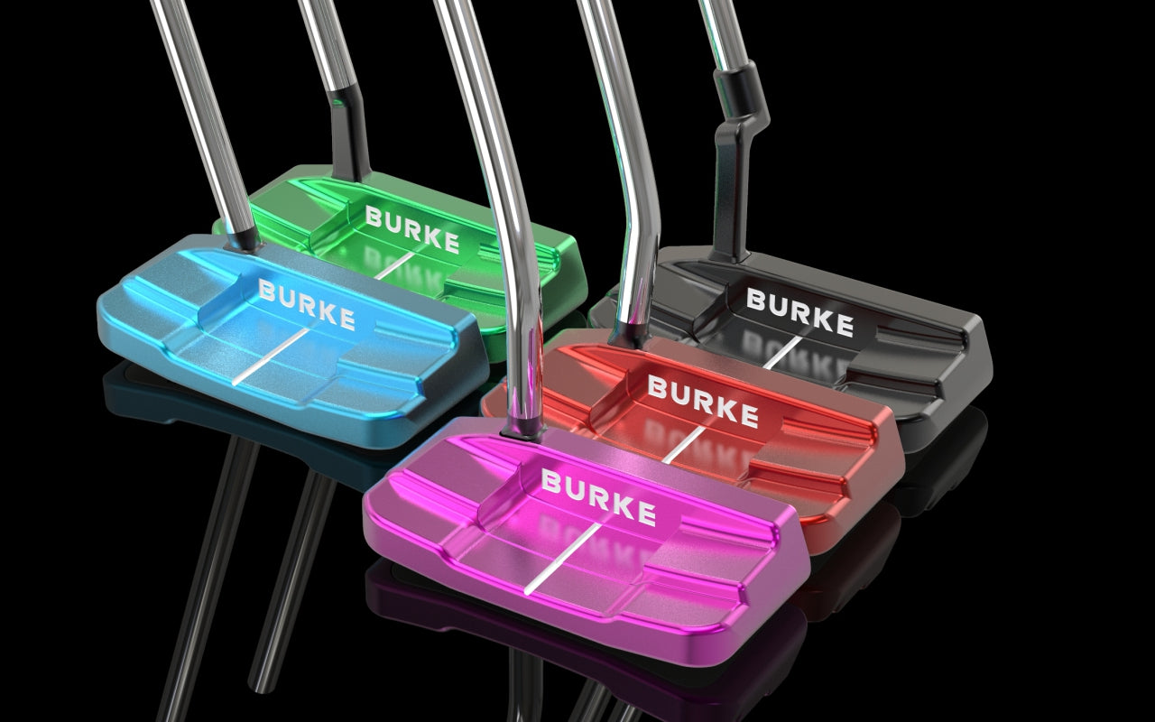 The Burke AI+77 putter Series is designed for the Purists,with 5 colors (blue/ red/pink/green/black) and 5 types of necks(Straight Shaft/Plumbers Neck/Double Bend/Single Bend/Flat Neck)