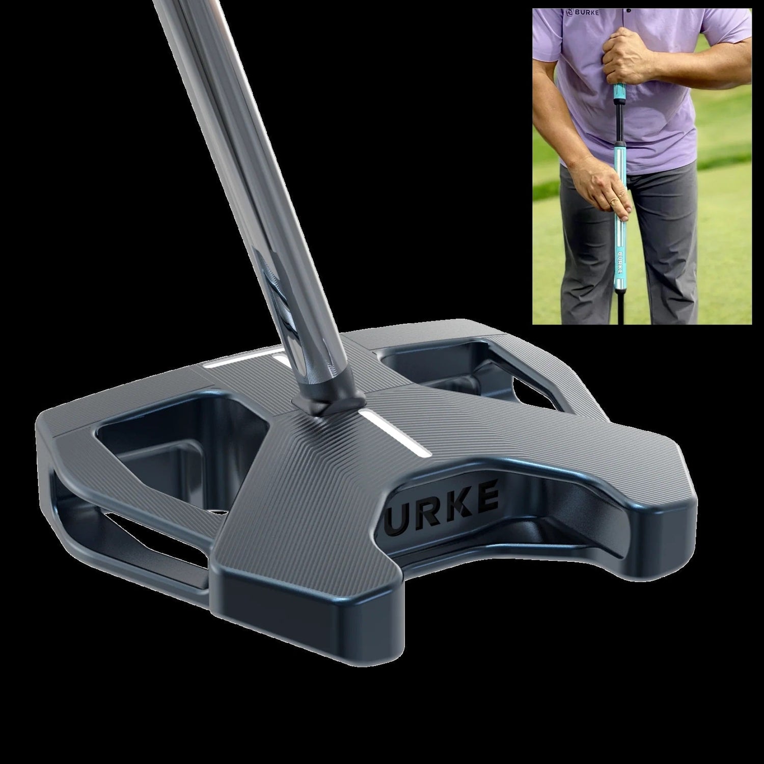 Vintage Burke Sav-A-Shot 22 Putter Original Leather Grip 35 Right Or Vintage Burke Sav-A-Shot 22 Putter Original Leather Grip 35 Right Or