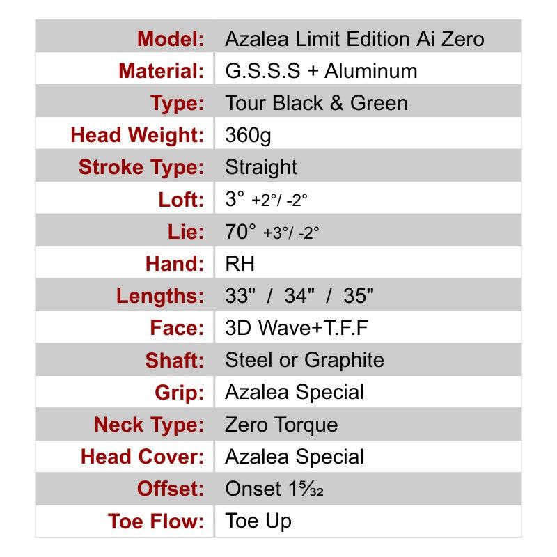 Ai ZERO Special Edition Zero Torque Azalea 2026